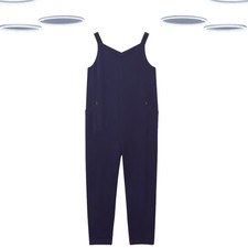 Ex White Stuff Girls Sleevless Cotton Summer Casual Jumpsuit in Navy (Defect)