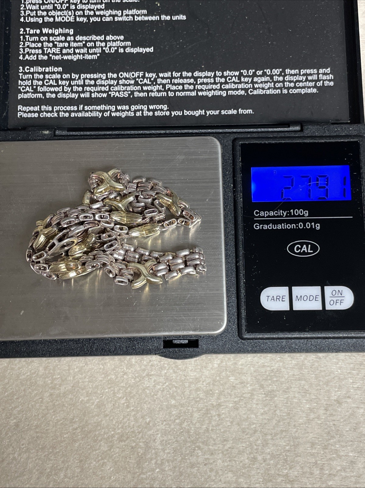 Sterling Silver X Link Pattern Necklace 925 - image 2