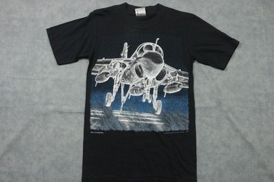 Vintage Blackbird Shirt Mens Small Black A-6 Intruder Prowler Plane Graphic 90s