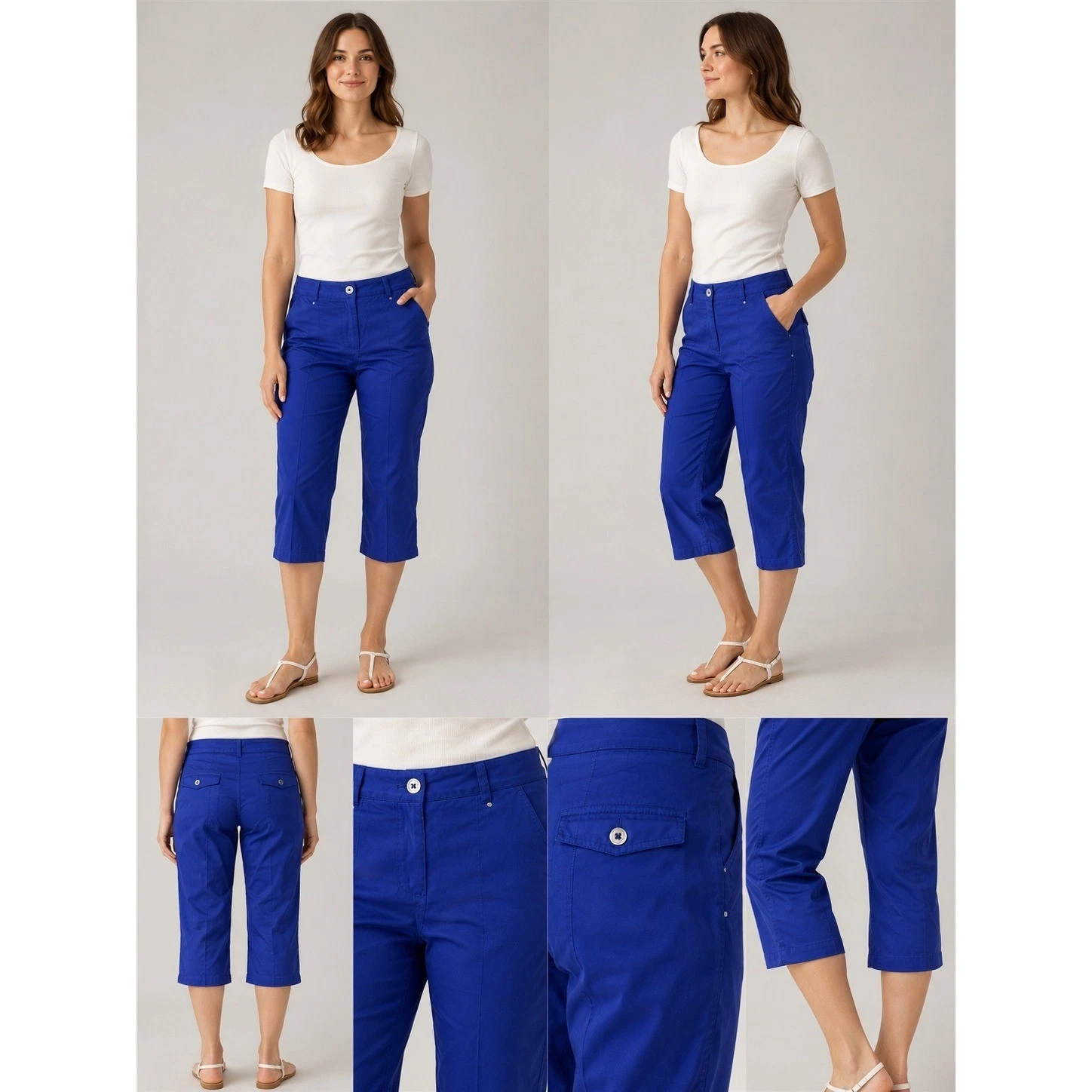 Jones New York Lexington Royal Blue Capri Pants Stretch Trousers Size 14 NEW
Opens in a new window o