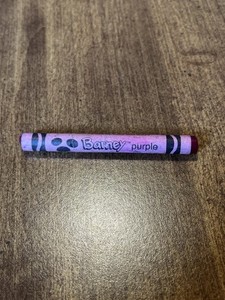 Vintage Retired Barney And Friends Purple Single Crayon 90s Collectible Rare Toy