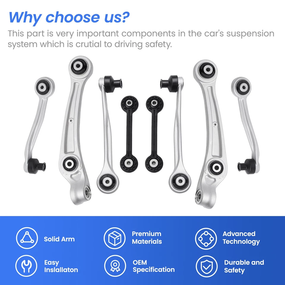 Front Upper Lower Control Arms Ball Joint Kit For 11-12 Audi A4 A5 Quattro S4 Q5 Foto 4 de 4