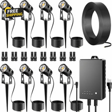 Low Voltage Landscape Spot Lights 8 Pack with 60W Transformer and 65FT Wire
