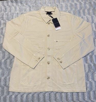Tommy Hilfiger Worker Jacke Herren Beige Ecru Größe M Chore Jacket Neu
