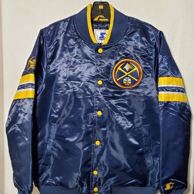Denver Nuggets Jacket Youth's Large NBA Blue Puffer Jacket Starter Embroidered