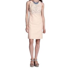 Postmark Oleander Openwork Shift Dress Size 8 Ivory ANTHROPOLOGIE EUC