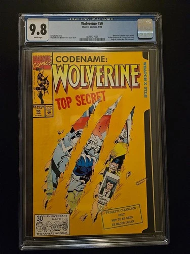 Marvel Comics Wolverine #50 January 1992 CGC Grade Of 9.8 Comic Book Die-cut Cov