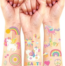 Unicorn Temporary Tattoos for Kids Girls - 94 Glitter Styles Unicorn Rainbow ...