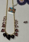 5 Pc Purple Costume Jewelry Lot Murano Glass Necklace Bracelet Earrings — photo 2