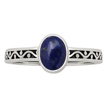 Natural Lapis Lazuli - Afghanistan 925 Sterling Silver Ring s.7 Jewelry R-1213