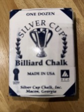 Billiard CHALK - ONE DOZEN Navy Silver Cup USA NEW