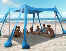 Beach Tent, Beach Canopy UPF50 UV Protection, 10X10Ft Beach Shade Sun Shelter w