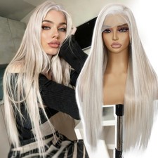LACE FRONT WIG HUMAN HAIR BLEND BLONDE