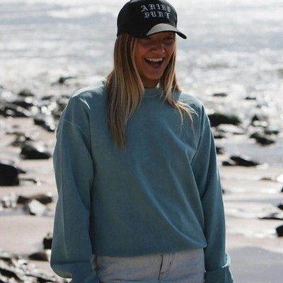 ARKO LA POST SURF CREW SWEATSHIRT in Teal Blue S $145