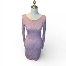 JUMP APPAREL by Wendybellin Lavender Lace Sequin Backless Mini Dress M