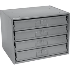 Durham Steel Compartment Box Rack with 4 of 16-Compartment Boxes 20 x 15-3/4 x