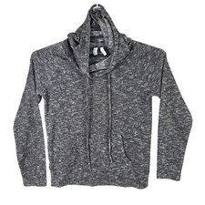 Womens Z By Zella Gray Knit Pullover Hoodie Sweatshirt Polyester Blend Stretch M