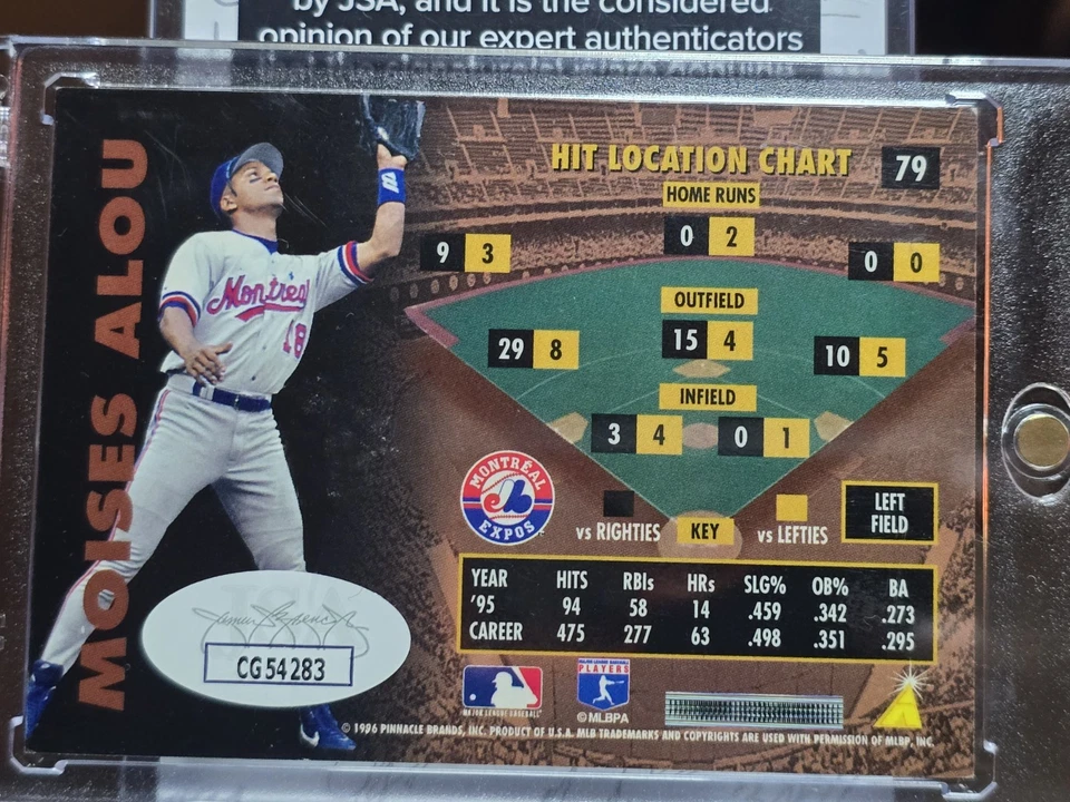 1996 Zenith #79 Auto Moises Alou JSA Certification - Image 3 of 4