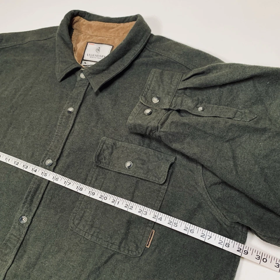 Legendary Whitetails Buck Camp Long Sleeve Button Up Flannel Men 3XT Dark Green - Image 4 of 4