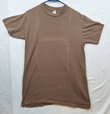 DSCP Jensen Shirt Mens Medium Classic Military Activewear Brown Made In USA
