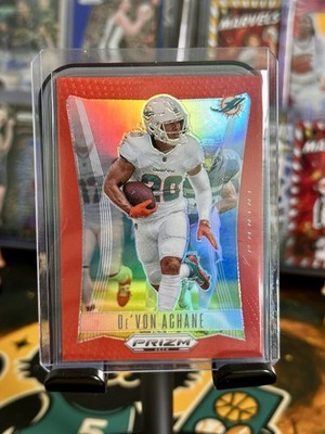 2024 Panini DECA De’Von Achane  /199 Red Deca Prizm No. 198 DOLPHINS 