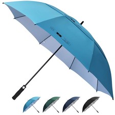 68 Inch Extra Large Golf Umbrella Double Canopy Automatic Open Sun Rain Stick...