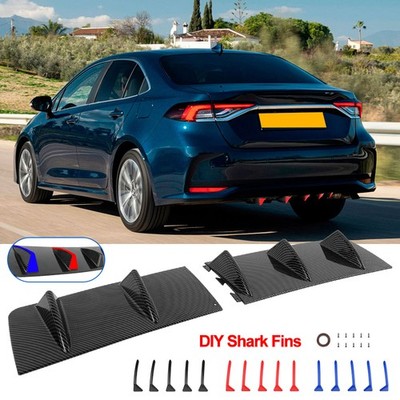 For Toyota Corolla Rear Lip Bumper Carbon Diffuser Spoiler Splitter 5 Shark Fins