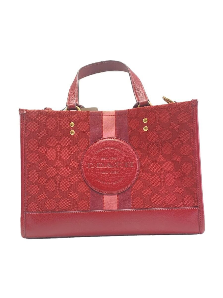 Coach Dempsey Carryall Two-Way Shoulder Bag in Vibrant Red All-Over Pattern