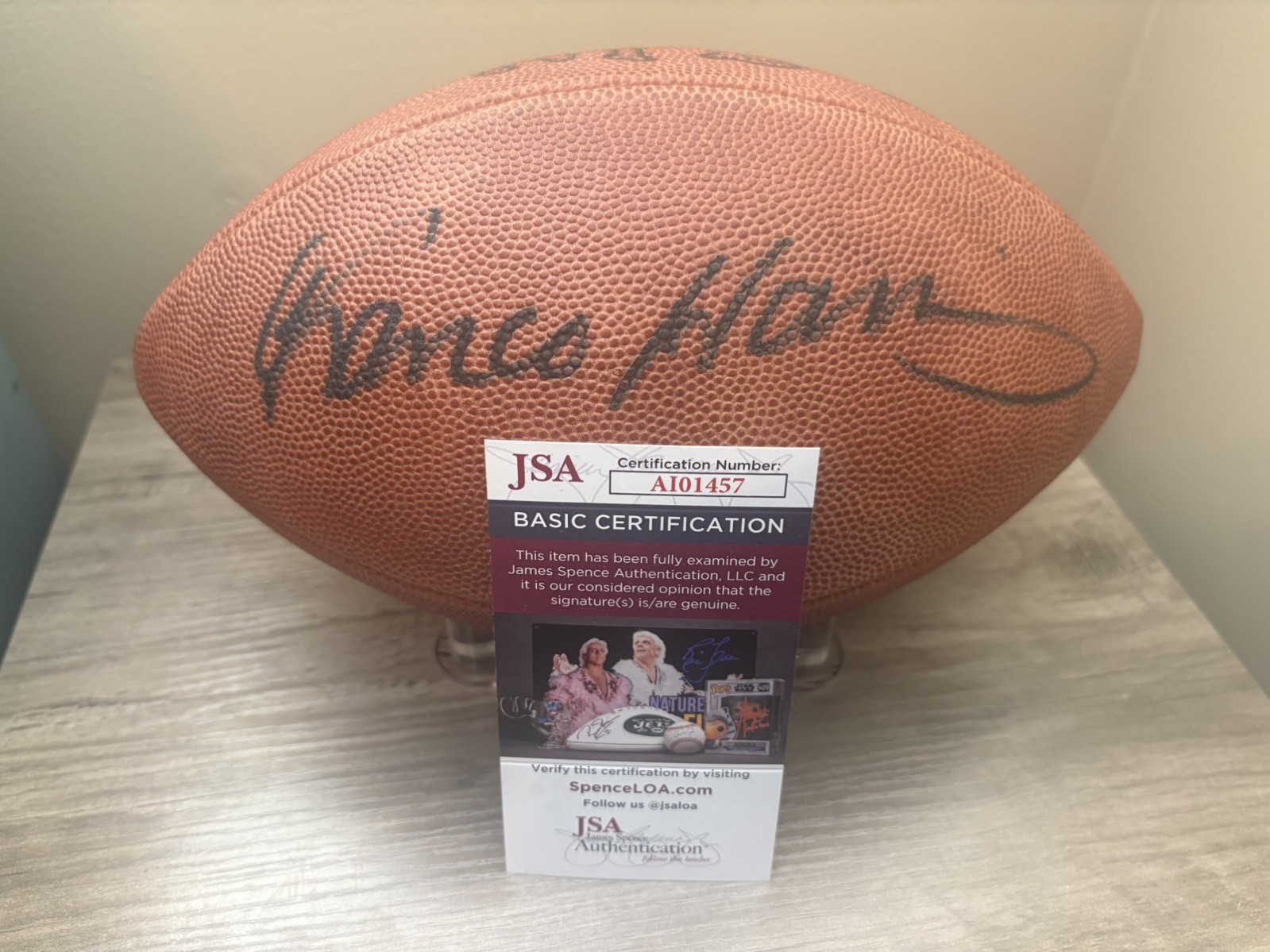 Franco Harris Autographed Signed Pittsburgh Steelers Official Wilson Football JSA Penn State 