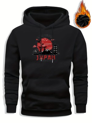 Men's & Women's -Themed Hooded Sweatshirt - Tokyo Skyline & Mt. Fuji Print with