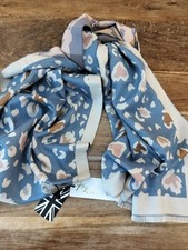 Blotches Hearts Design Scarf  Pink Gray Gold Luxury Shawl 180cm Long 65cm Wide 