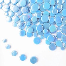 HJRTIUOH 200g Round Iridescent Glass Mosaic Tiles, Bulk Mosaic Tiles for DIY ...