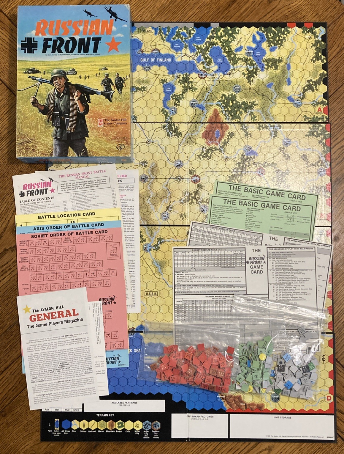 Avalon Hill Russian Front War Game 865 PUNCHED