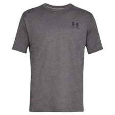 UNDER ARMOUR UA Sportstyle Left Chest Logo T-Shirt sz Large Heather Carbon Gray
