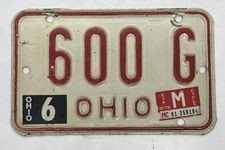 Vintage Ohio Motorcycle License Plate