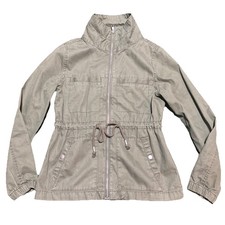 Old Navy Y2K Trench Coat XS Water Resistant Rain Jacket Black Classic Minimalist