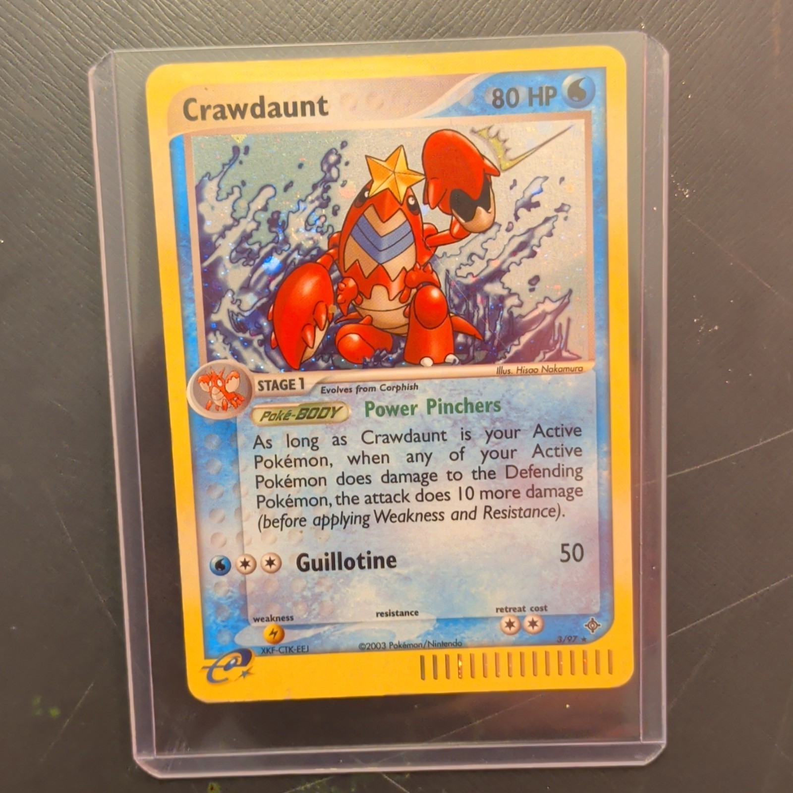 Nintendo 2003 Crawdaunt 3/97 EX Dragon Reverse Holo Pokemon Card