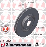 2X Bremsscheibe Coat Z Zimmermann 370.4411.20 FüR Mazda CX 60 Skyactiv Mhev AWD