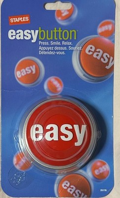 STAPLES    TALKING BUTTON THAT WAS EASY  OFFICE GIFT  COLLECTIBLE NEW in package