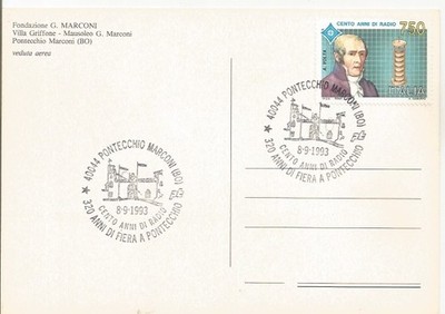Pontecchio Marconi 8.9.1993. 320th Fair. 100 Years of Radio. A. Volta.