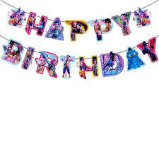 K-Pop Demon Hunters  Birthday Party Banner Decoration 7" Height Hanging Backdrop