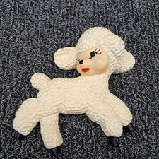 Vintage Lamb Chalkware Wall Plaque Nursery Sheep Figure