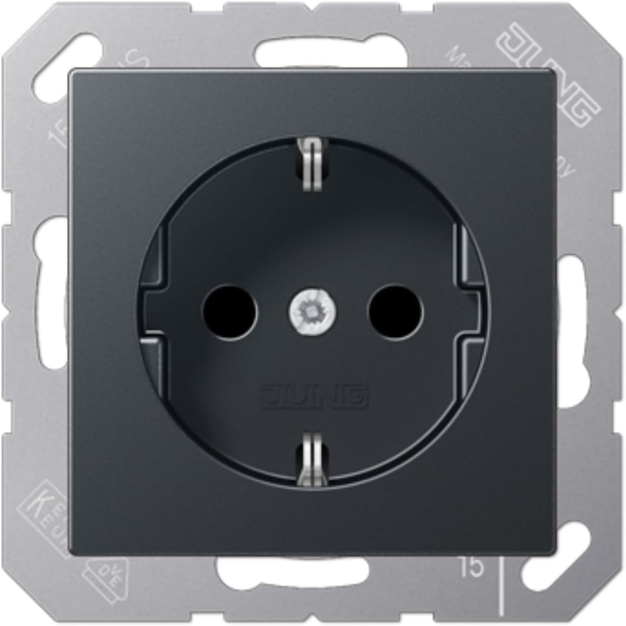 Jung A1520BFANM Schuko Steckdose 16 A 250 V Bruchsicher Serie A anthrazit Matt