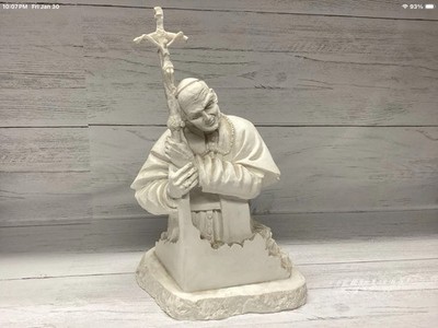 Timothy Schmalz Pope John Paul II Catholic Sculpture 12in Carrara White Statue
