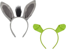 Kirei Sui 2-Piece Green Headband Donkey Costume Set with Ears Headband Halloween