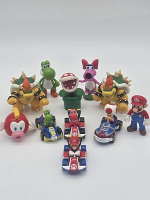 Super Mario Kart Figure Lot 11pc Jakks Mattel Mario Yoshi Bowser Toad Racers