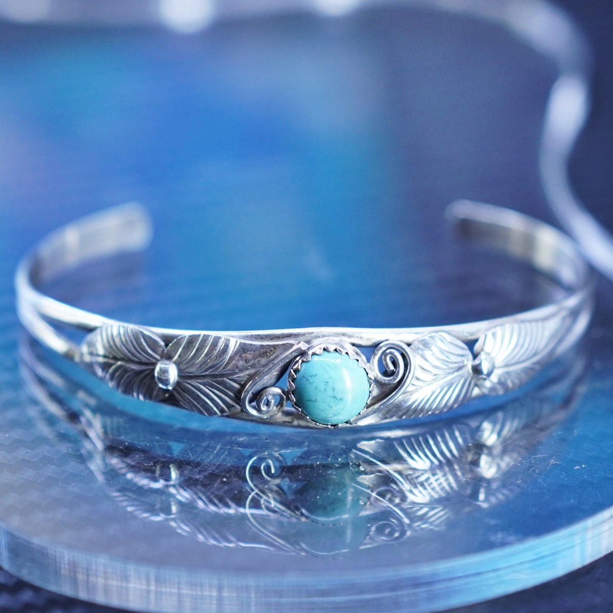 6.5”, Native American Jason Livingston sterling silver 925 cuff 