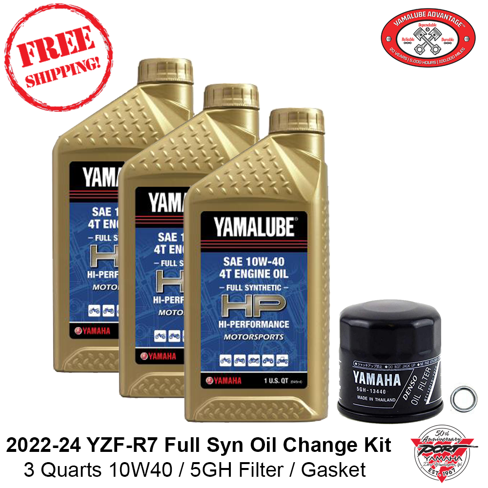2022-2025 Yamaha R7 Full Synthetic Oil Change Kit YZF-R7 10W40