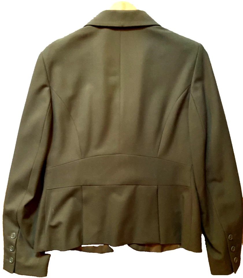 Blazer para mujer Barneys New York 10, oliva, forrado, ajuste peplum, ¡hermoso! Foto 4 de 4