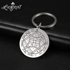 Key Chain for Women Men Solomon Seal of Love Round Pendant Key Ring Keychain